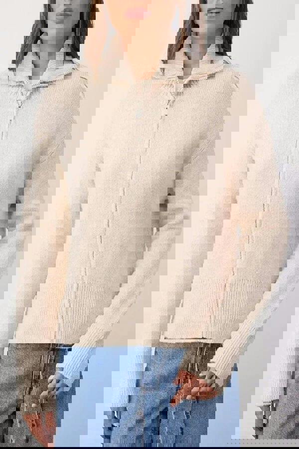 WOVCOR Soft Textured Oversize Knit Cardigan with Zipper