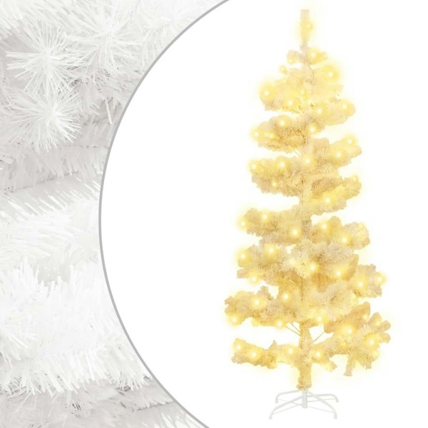 Berkfield Swirl Christmas Tree with Stand and LEDs White 180 cm PVC