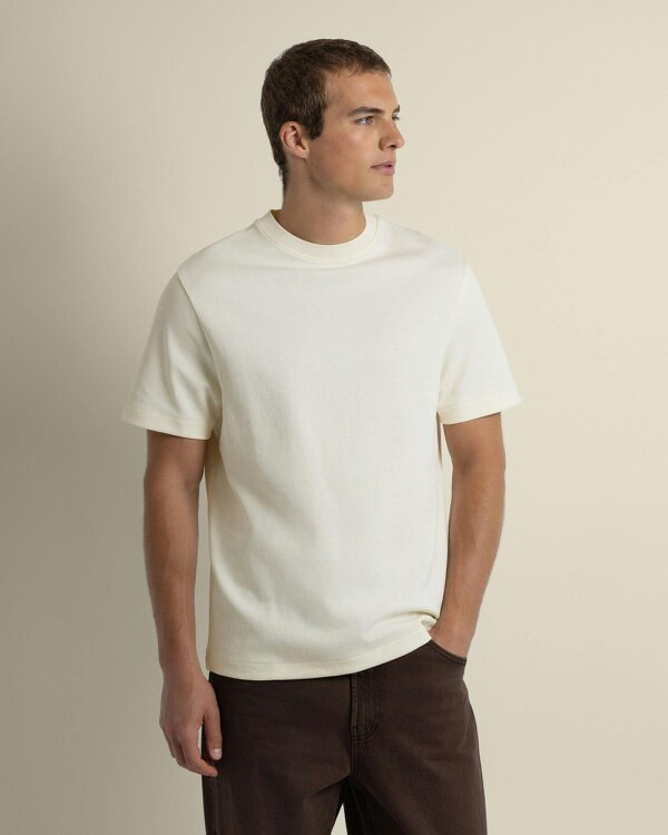Larsson & Co Sven - Soft-Touch Interlock T-Shirt - ECRU