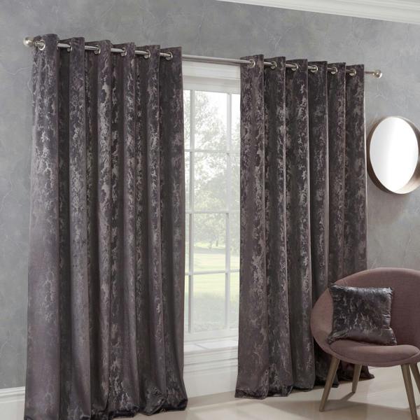 Malmo Charcoal Eyelet Curtains
