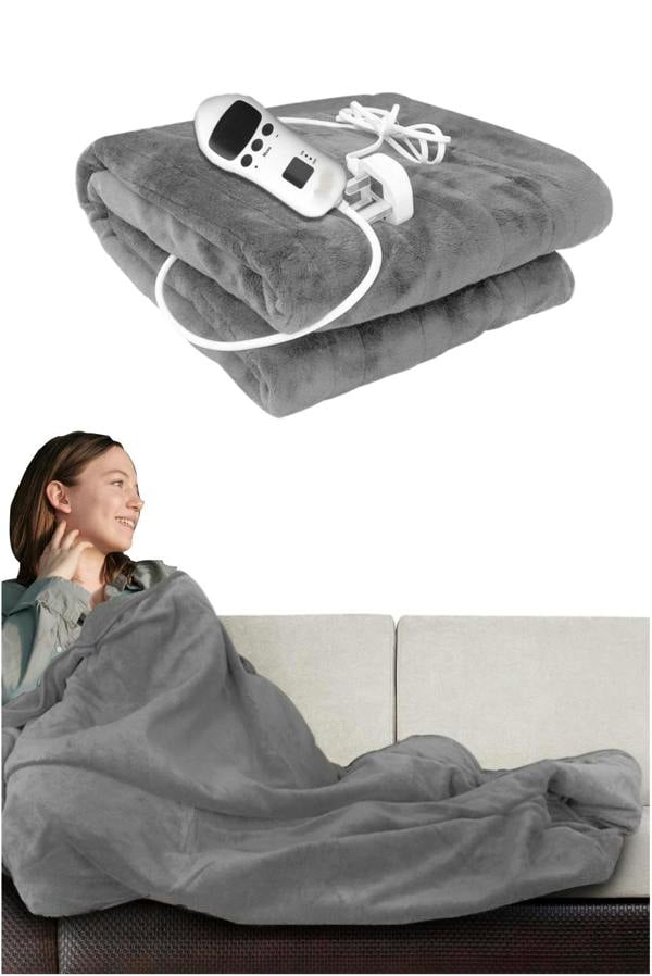 Ezysleep Cosy Heated Over Throw Fleece Blanket With Adjustable Control