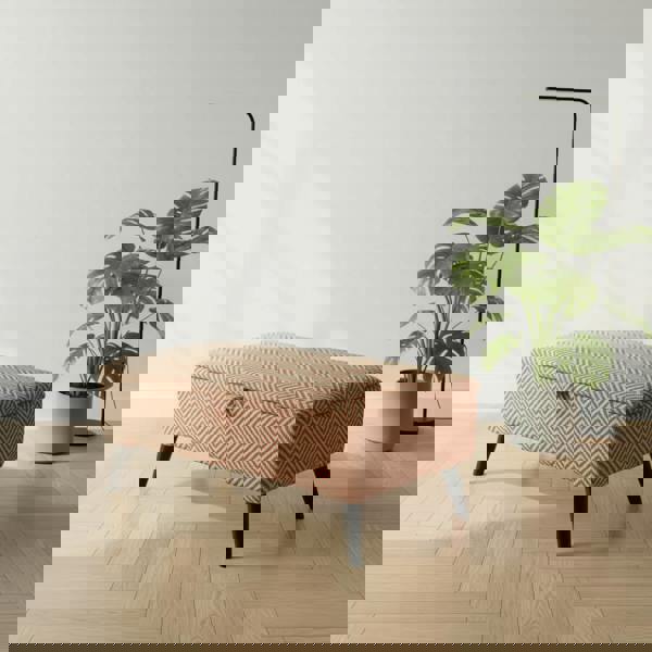 Minimalist Rectangular Pouffe with Wooden Legs – Multi - Purpose Storage & Seating - ISTOOLS