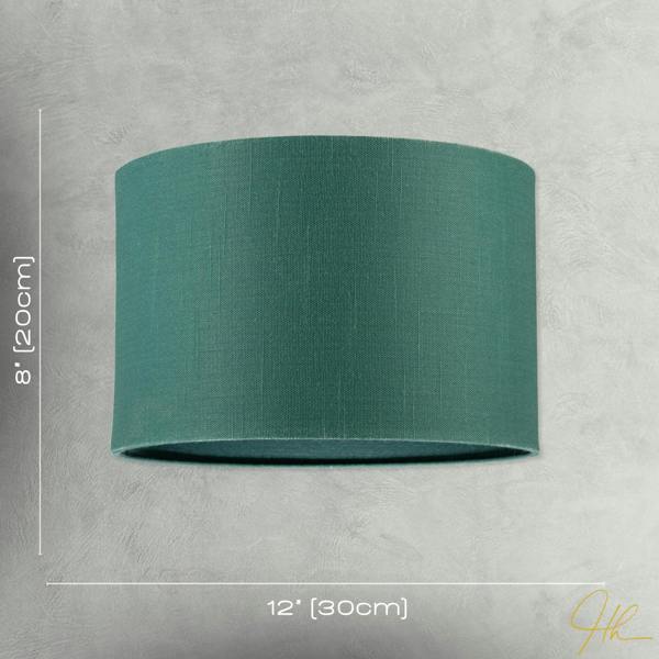 Designer Fir Forest Green Textured Linen Fabric Circular Lamp Shade Image 7