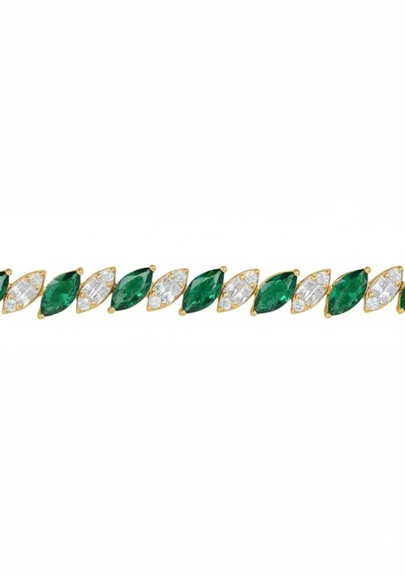 Latelita Viscountess Tennis Bracelet Emerald Gold