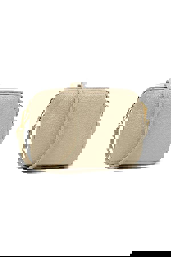 Pluspup Italian Genuine Leather Crossbody Bag with Double Zipper Compartments