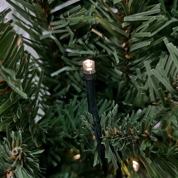 Samuel Alexander 60cm Plain Green Christmas Wreath with 50 Warm White LEDs and 160 Bullet Tips