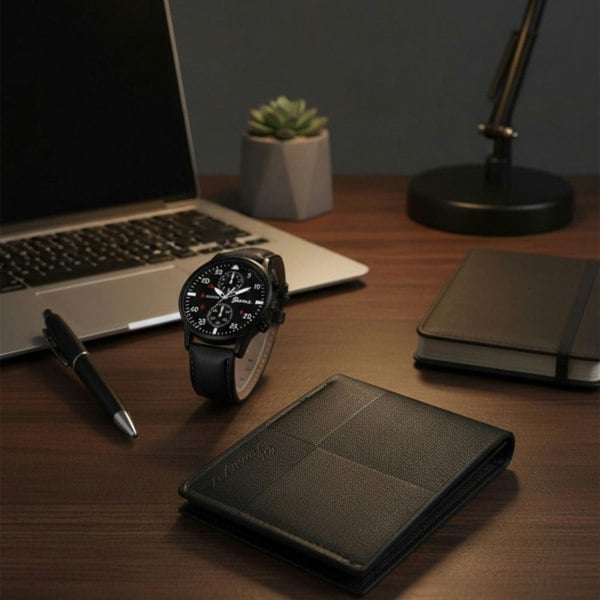 smartbies Luxury 3-Piece Men's Gift Set: Watch, Wallet & Pen