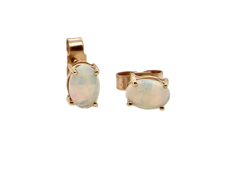 Vintage Tom 9 Carat Gold Opal Stud Earrings