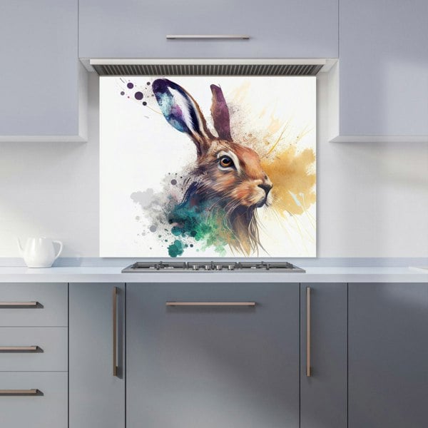 Warren Reed - Designer Hare Close Up Splashart Kitchen Splashback