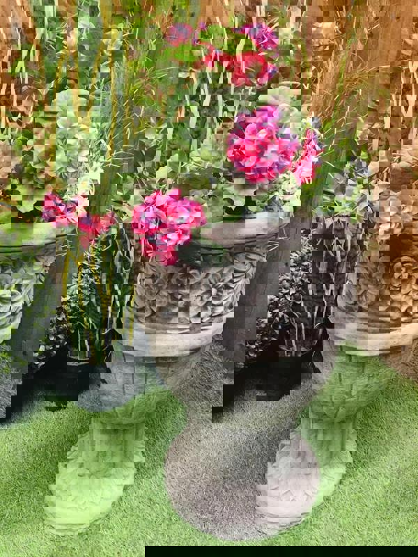 Flower design Stone cast Garden Vase