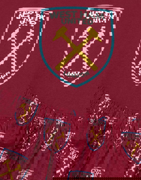 West Ham United Unisex Red Logo Short Sleeve Long Leg Pyjama Set