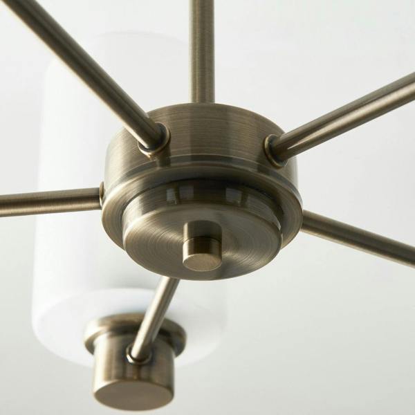 Pagazzi Lighting Kingsholm 5-Light Antique Brass Semi-Flush Ceiling Light