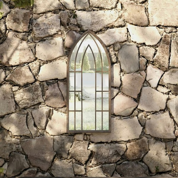 Berkfield Garden Mirror Sand 70x30 cm Iron for Outdoor Use