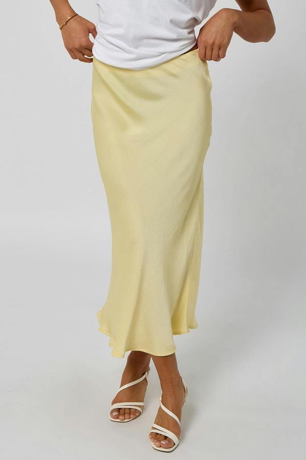 Urban Bliss Lemon Midi Skirt with Texture