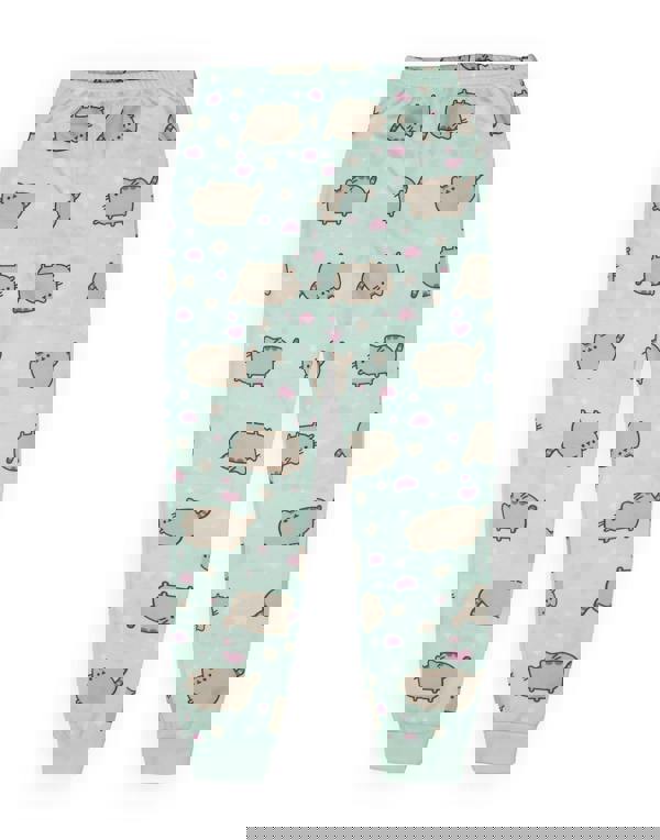 Pusheen Girls Green Meow Short Sleeve Long Leg Pyjama Set