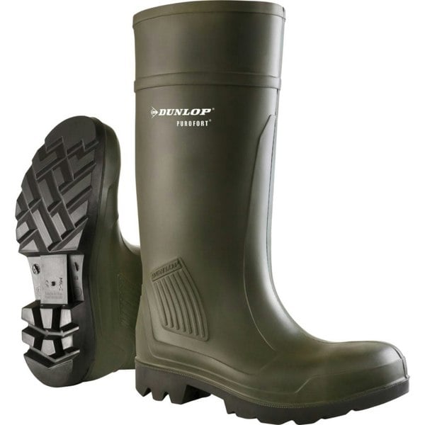 Dunlop D460933 Purofort PRO Non-Safety / Mens Boots / Plain Rubber Wellingtons - Green