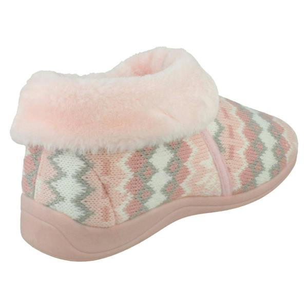 Rosebank Ladies Rosebank Memory Foam Norwegian Print Bootee Slippers Penny