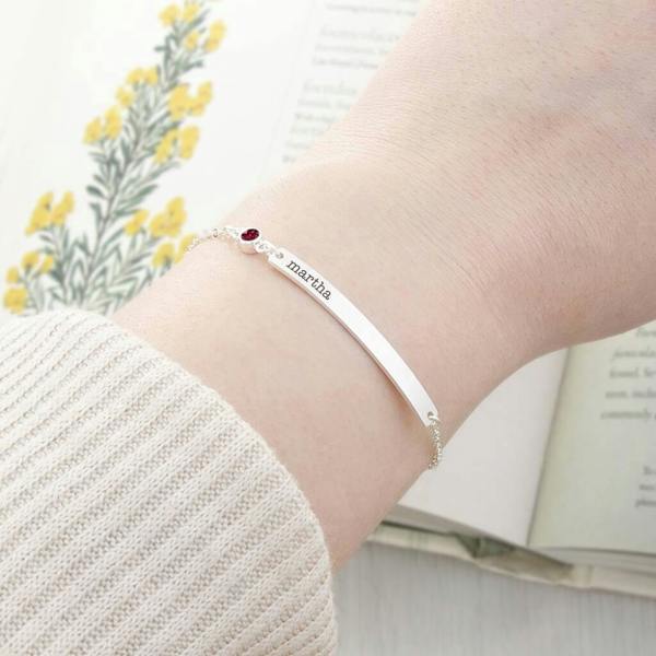 Personalised Birthstone Swarovski Crystal Bracelet - lifestyle shot