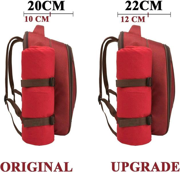 Dyzi 2 & 4 Person Picnic Backpack Cooler Compartment Tableware Set Blanket