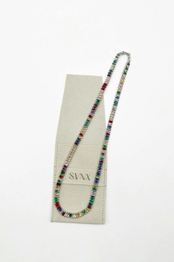 SVNX Multicolour Tennis Necklace