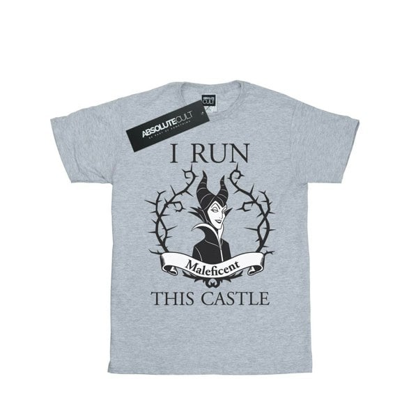Disney Mens Maleficent I Run This Castle T-Shirt - Sports Grey