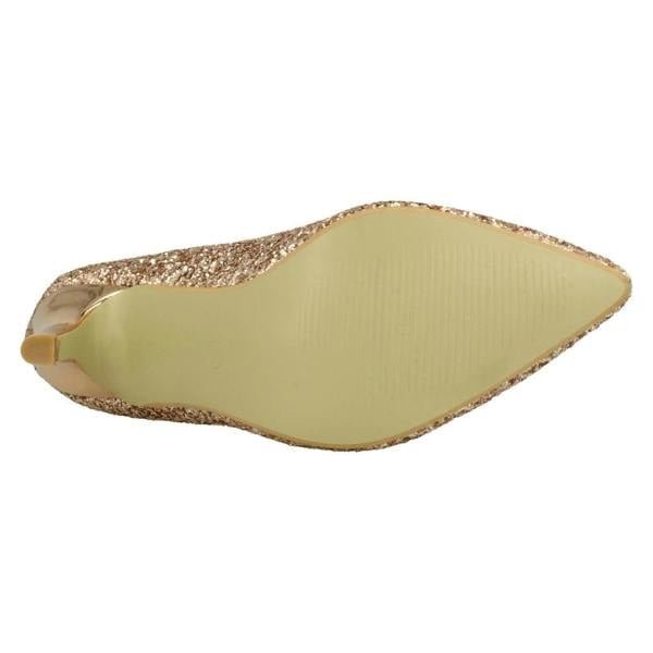 Anne Michelle Ladies Anne Michelle Pointed Toe Glittery Court Shoes
