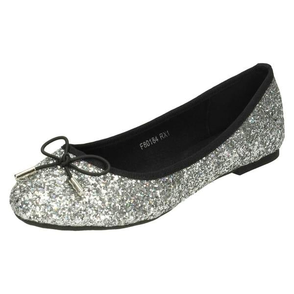 Anne Michelle Ladies Anne Michelle Glittery Ballerina Shoes