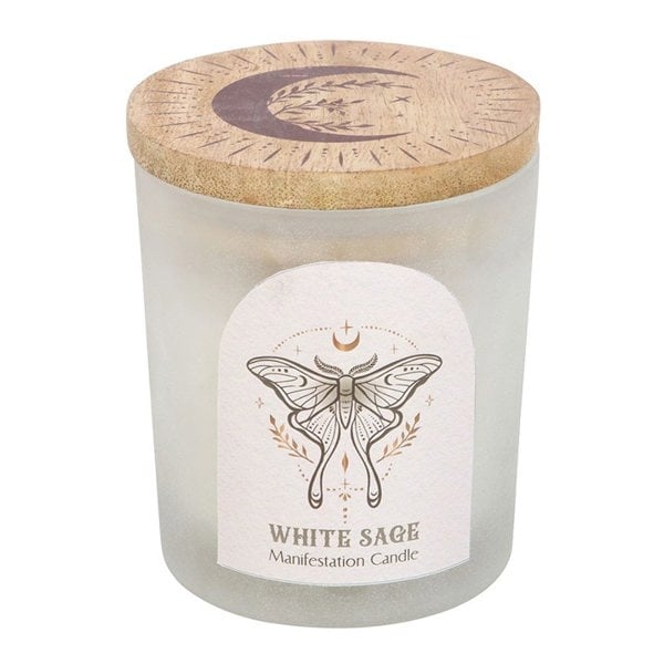 Serano Luna Moth Manifestation Candle with Clear Quartz Crystals