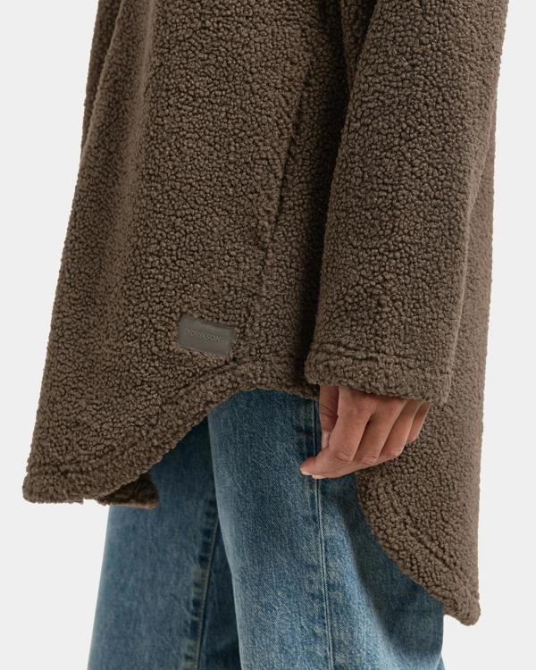 Didriksons Womens Umi Full Zip Fleece 4 - Dark Mocha F11 | CHO | Designer Womens Fleece Jackets