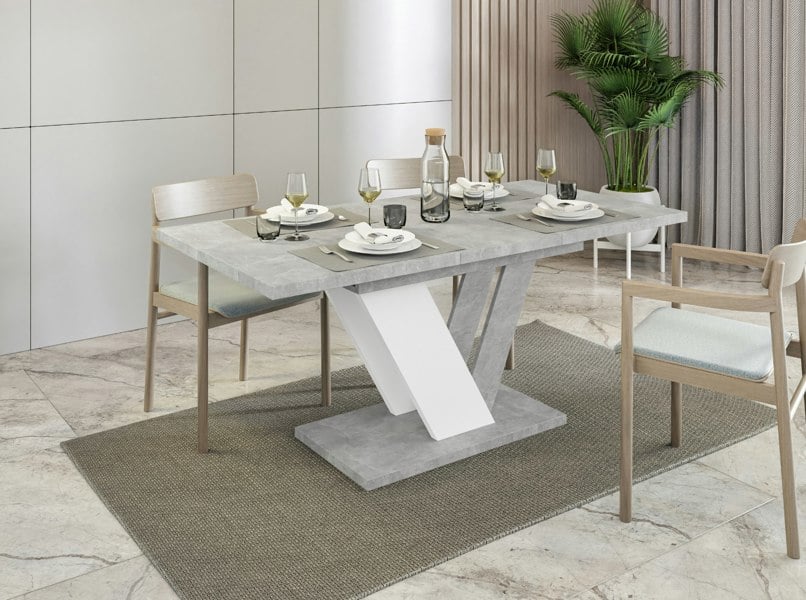 Dining table with chairs in a modern kitchen