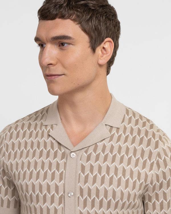 Steel & Jelly Purley - Geometric Resort Collar Short Sleeve Shirt