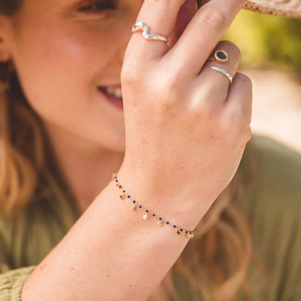 Blue Starry Sterling Silver Bracelet - Reeves & Reeves