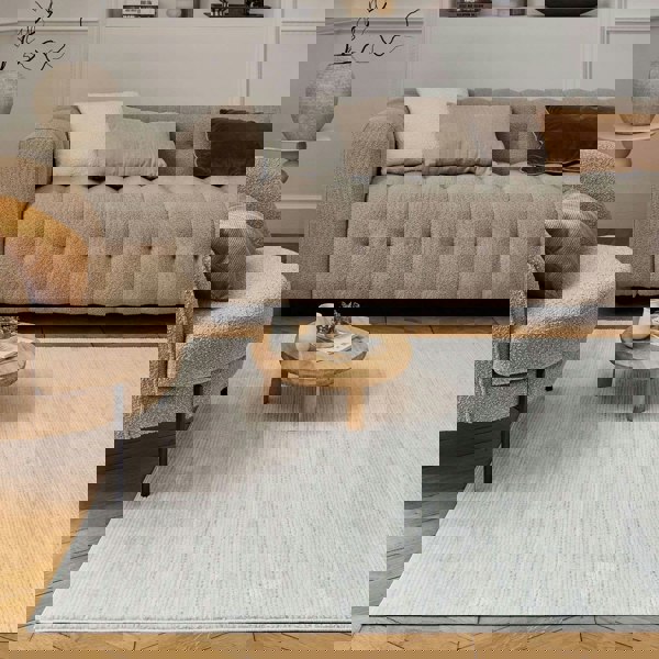 beige-cream colours, striped design, stain-resistant, Cosy comfort rug.