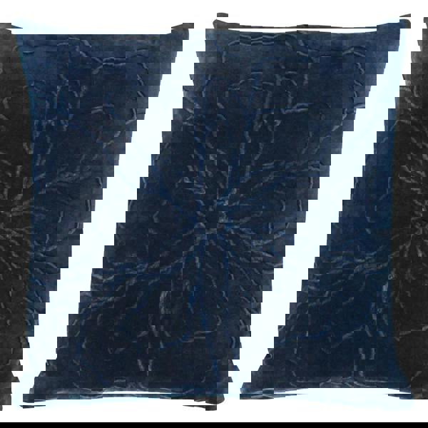 Furn Angeles Velvet Floral Cushion Cover - Navy