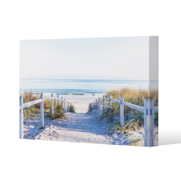 Benjamin Tate Design Path to the beach at baltic sea Slim Style Canvas Print  60x80cm , 15mm Slim Real wood.