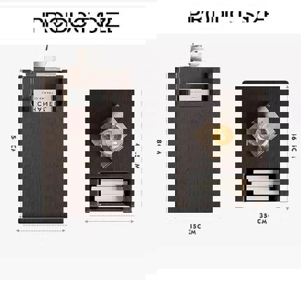Rodge Side Table with Book Storage, Wood-Rit Concept-Rit Concept
