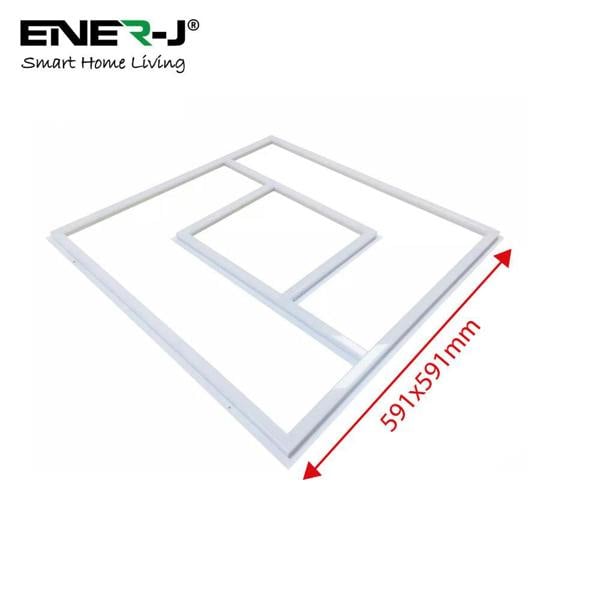 ENER-J 60x60cm LED Panel Light with PD Design - 40W, Cool White, Frame Border Edge Lights | Pack of 6 - 6500K