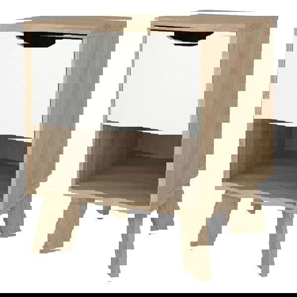 Furniture To Go Ikast Nightstand 1 Drawer in Jackson Hickory and White