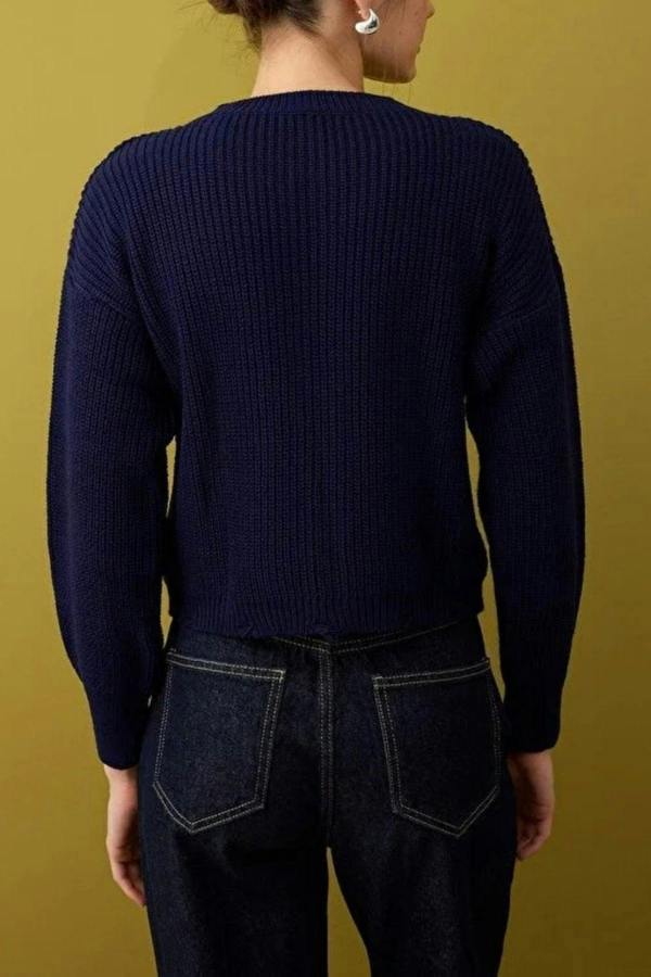 WOVCOR Crew Neck Knit Cardigan