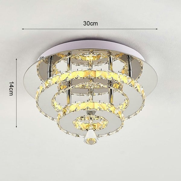 Stacked LED Ceiling Light with Crystal Rims Ceiling Light Living and Home 