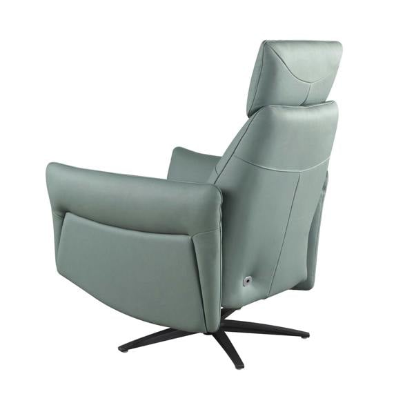 Angel Cerdá Turquoise green leather swivel relax armchair 5174