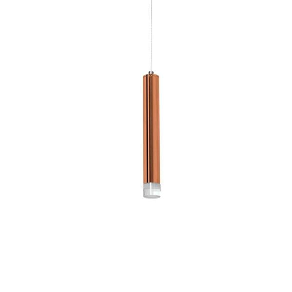 Milagro Copper LED Triple Pendant Lamp Rose Gold Industrial Chic