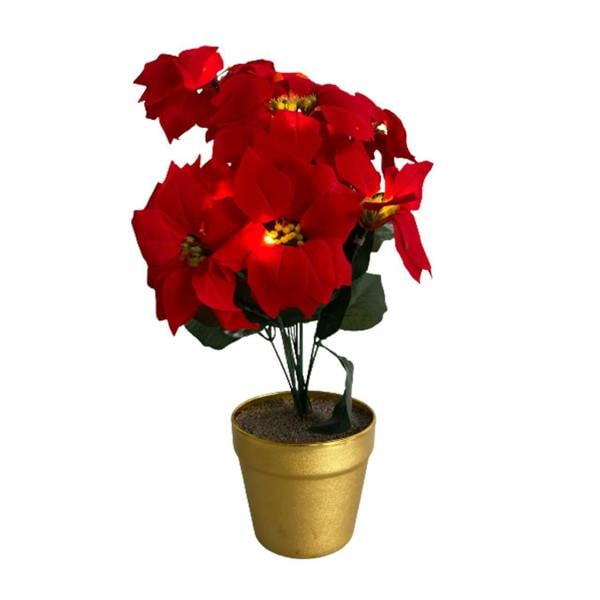 LED Poinsettia in a Pot