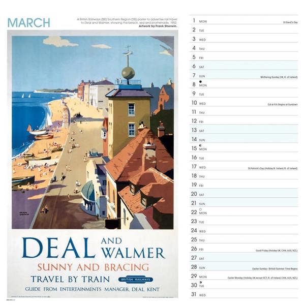 National Railway Museum, Seaside Memories Poster Art Calendar 2027, Wall Calendars, Month To View, Travel, Gift