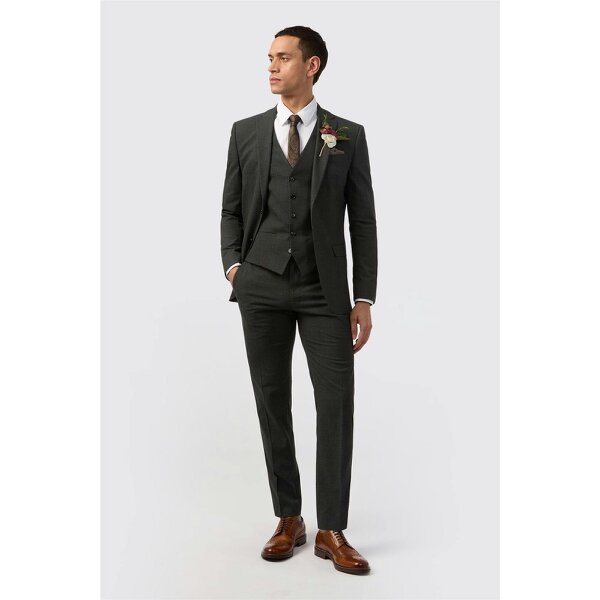 Limehaus Slim Fit Charcoal Stretch Jacket