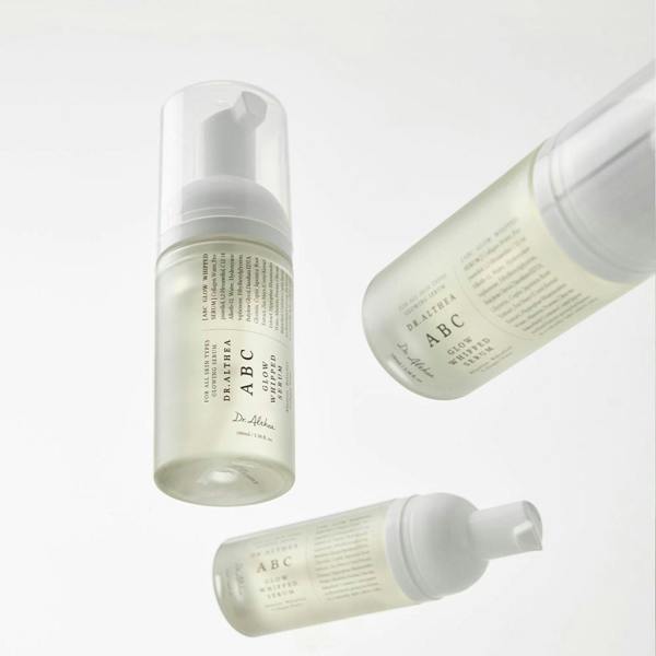 Unique whipped, souffle-like texture of Dr. Althea ABC Glow Serum – Lightweight, airy finish that absorbs without stickiness at Atelier De Glow UK.