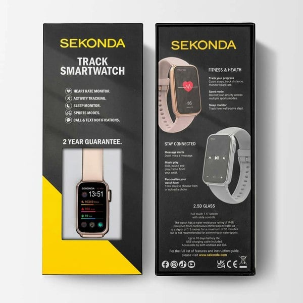 Sekonda Track Pink Rubber Smart Watch 30170