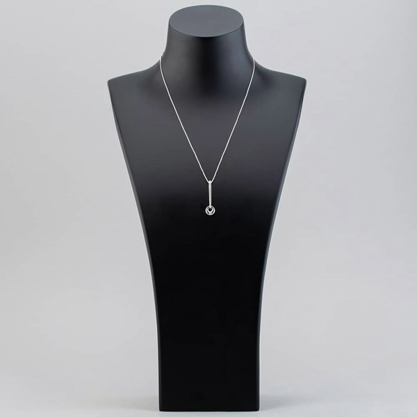 T. H. Baker Sterling Silver Cubic Zirconia Bar and Open Circle Necklace PP04051CZ