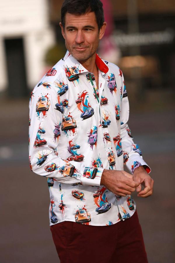 GRAN TURISMO PRINT SHIRT - Premium Men's Patterned Shirt by Claudio Lugli | Bold Design, Tailored Fit, Best Printed Shirts