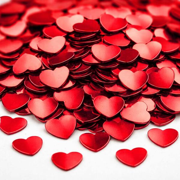 Red Heart Confetti Table Scatter for Romantic Party Tables and Decorative Displays image 1